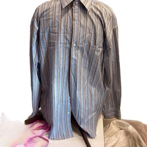 Johnston & Murphy Tailored Fit Cuff Long Sleeve Button Shirt Men's Large.